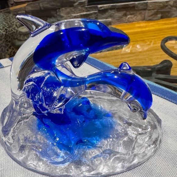 🐬 Stunning Vintage Rare Cristal d’Arques Mother & Baby Dolphin Figurine France 🐬 - Picture 7 of 16